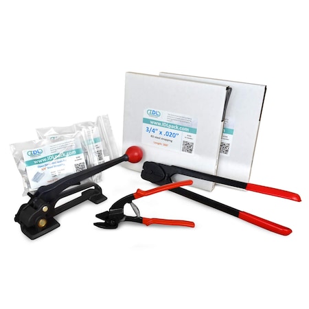 Idl Packaging 3/4" Basic Steel Strapping Kit, 600 Ft. Tensioner/Sealer/Cutter B.SSK.34.600